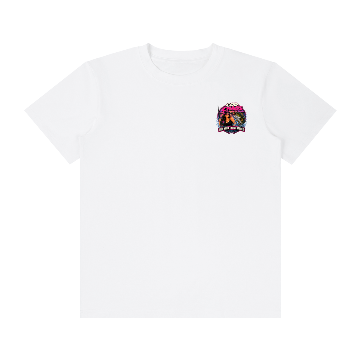 Womens COD CHAOS FISH HARD, LAUGH HARDER