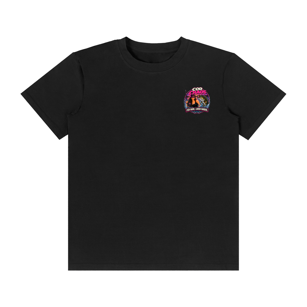 Womens COD CHAOS FISH HARD, LAUGH HARDER